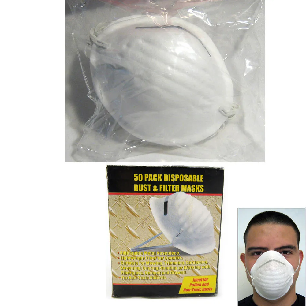 100 Respirator Face Mask Air Filter Paint Dust Mouth Disposable Breathing Safety