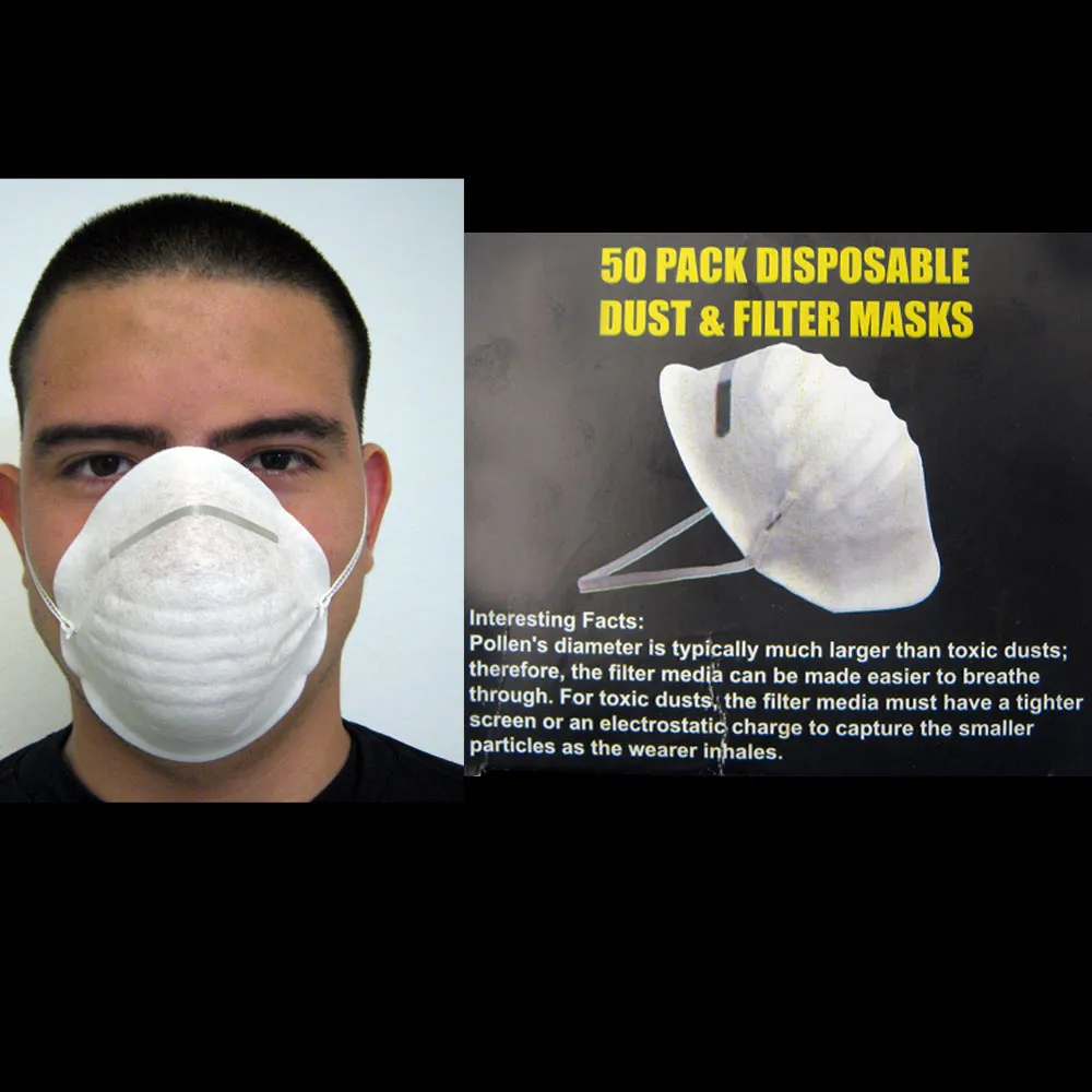 100 Respirator Face Mask Air Filter Paint Dust Mouth Disposable Breathing Safety