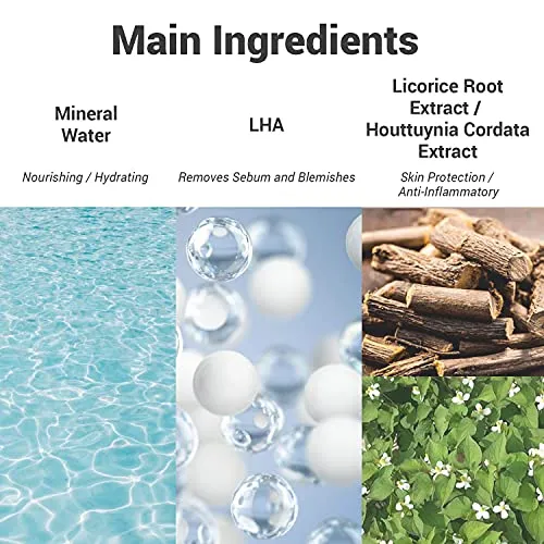 ACWELL Real Aqua Balancing LHA Hydrating & Exfoliating Facial Toner 5.4 fl.oz. - with Mineral Water pH Balancing Toner for Strengthening Skin Moisture Barrier for Sensitive Skin