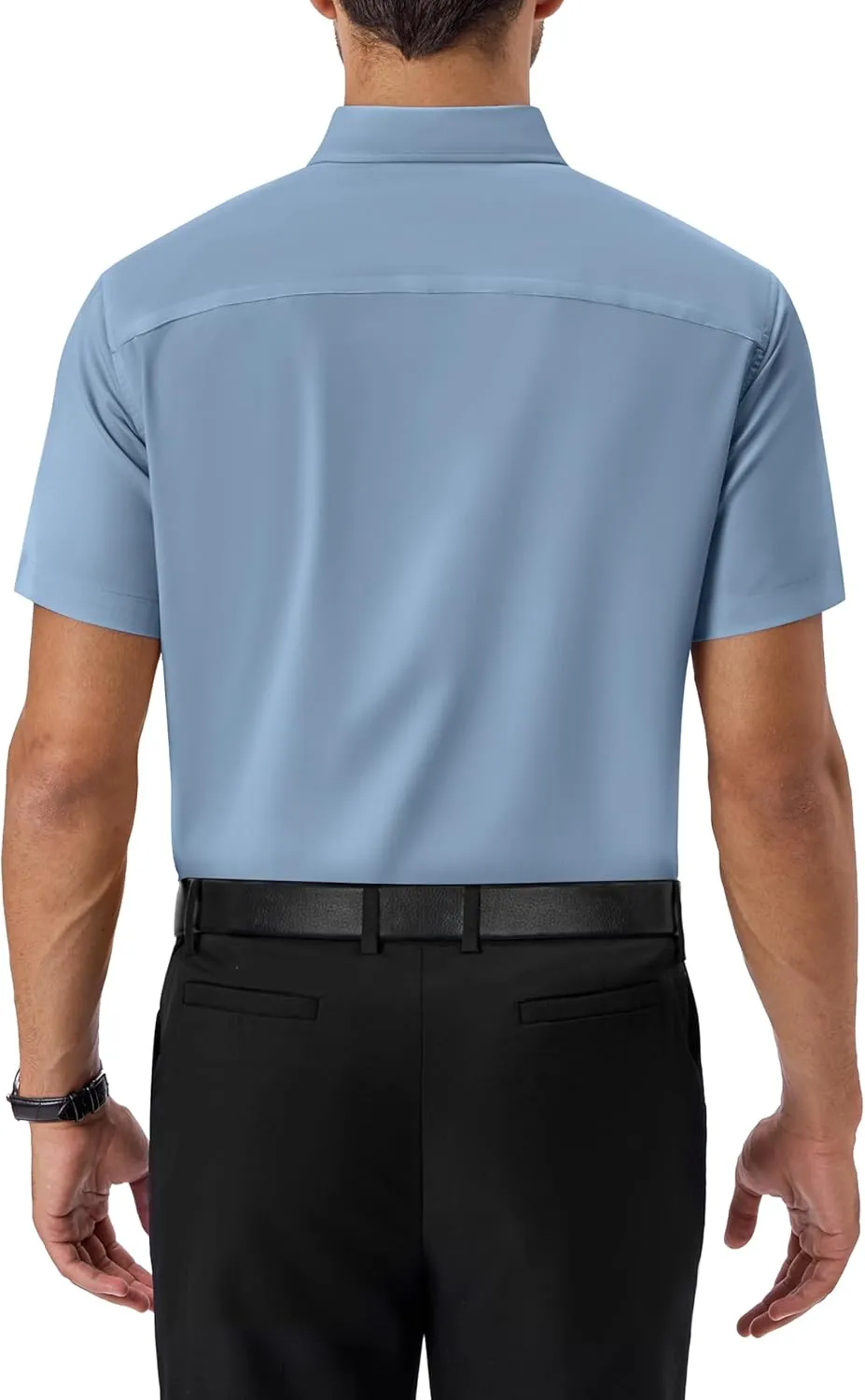 Alimens & Gentle Mens Short Sleeve Dress Shirts Regular Fit Stretch Wrinkle-Resistant Button Down Shirts