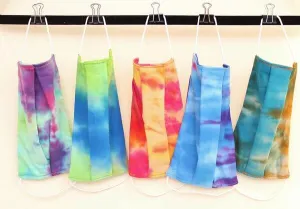 Bali Queen, tye dye pleated face masks