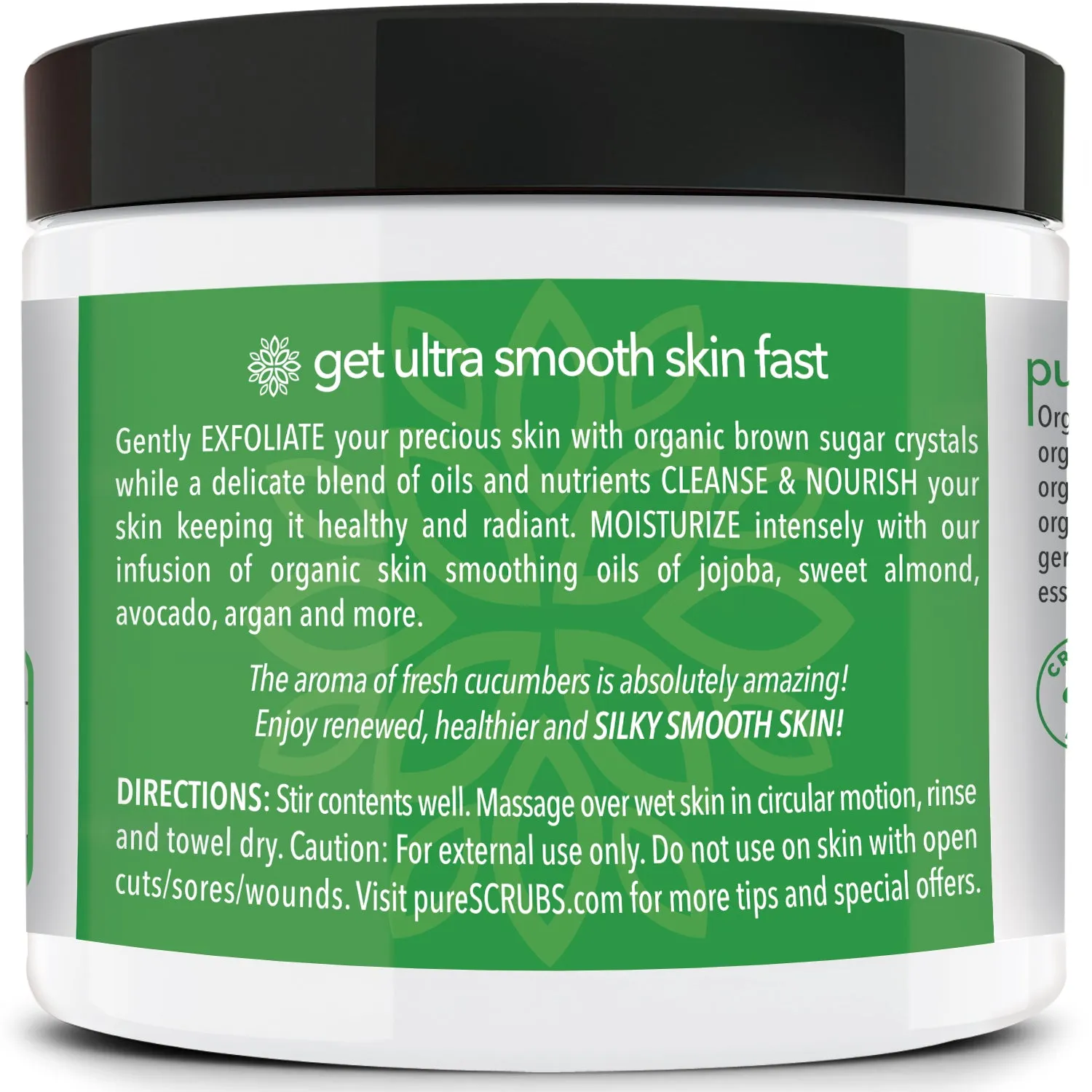 Cucumber Body Scrub / Brown Sugar / Premium Blend #24