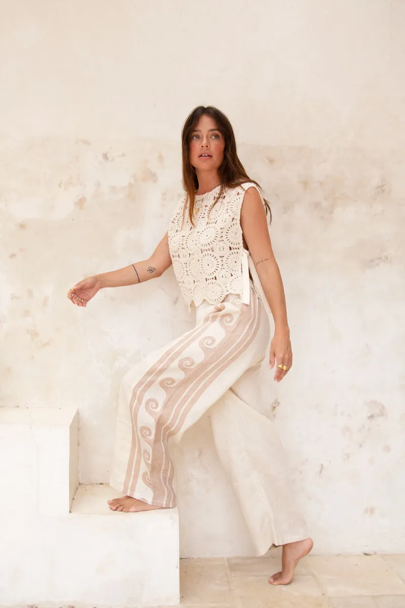 GENTLE WAVES CROP PANT - CREAM