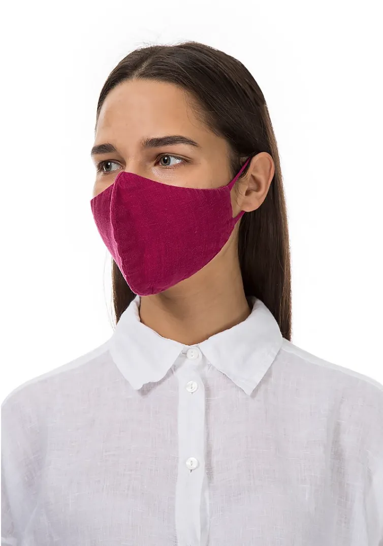 GRIZAS FACE MASK non medical - 144 LINEN AND COTTON FUSHIA