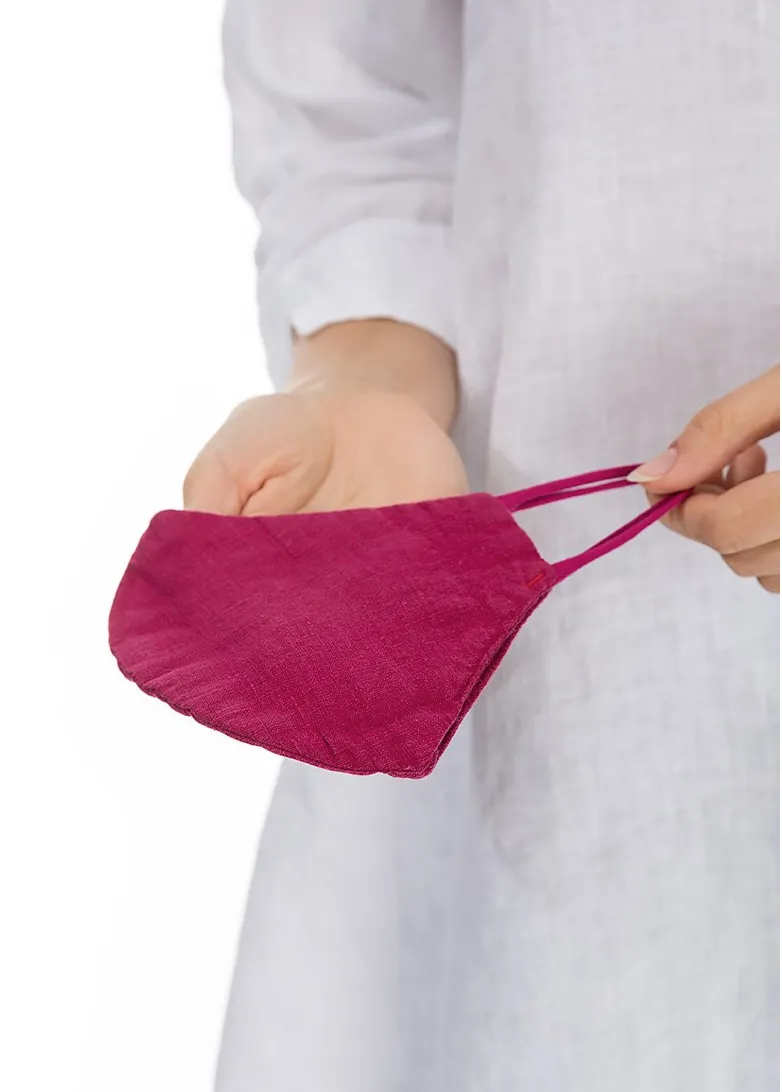GRIZAS FACE MASK non medical - 144 LINEN AND COTTON FUSHIA