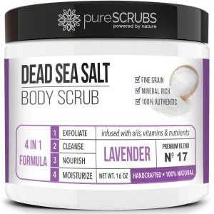 Lavender Body Scrub / Dead Sea Salt / Premium Blend #17