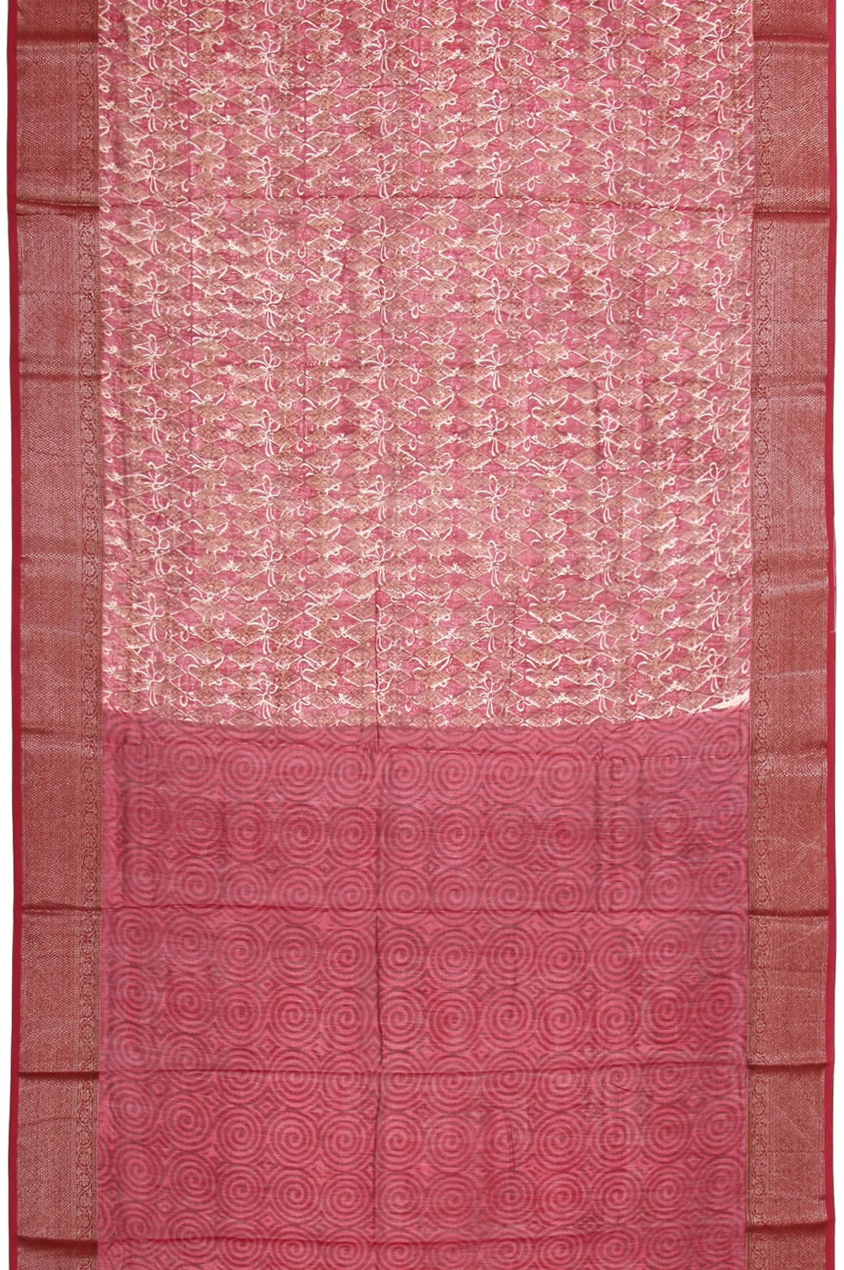 Onion Pink Chanderi Cotton Silk Saree with Onion Pink Border