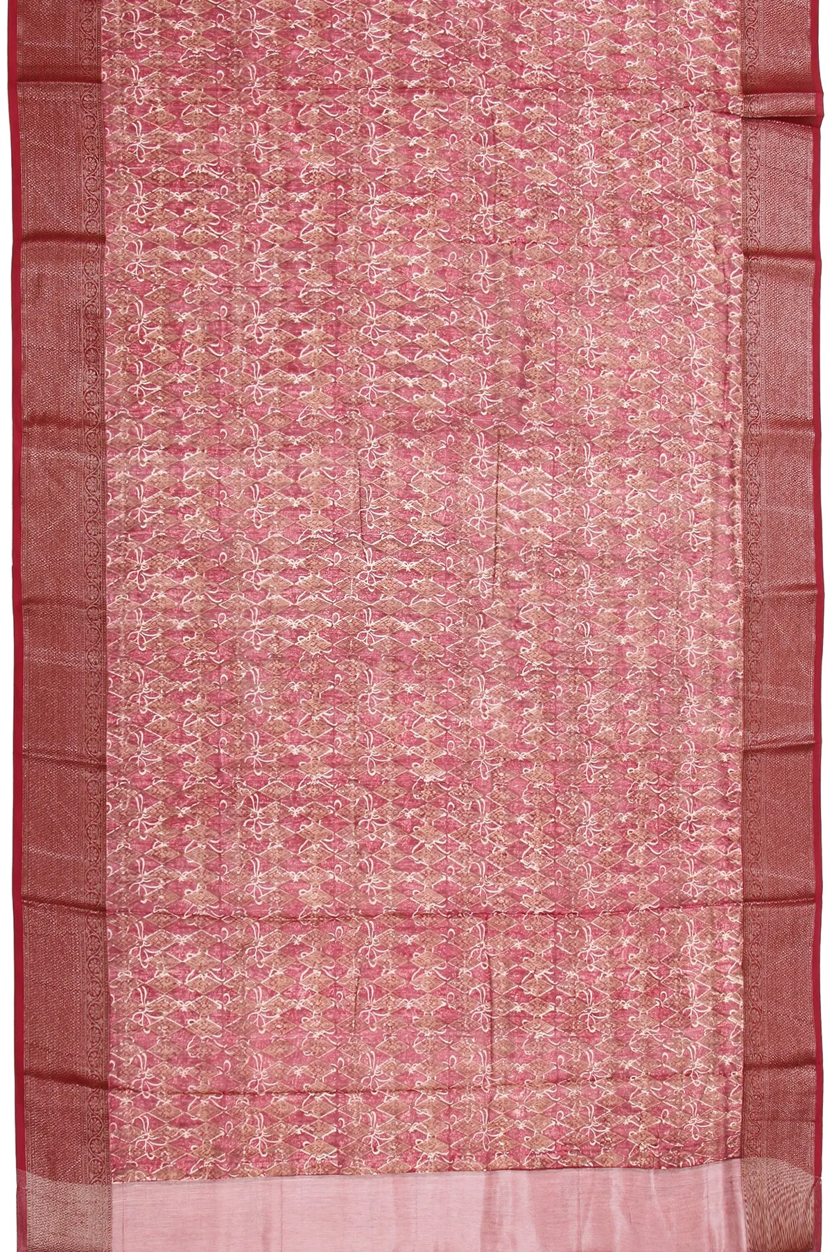 Onion Pink Chanderi Cotton Silk Saree with Onion Pink Border