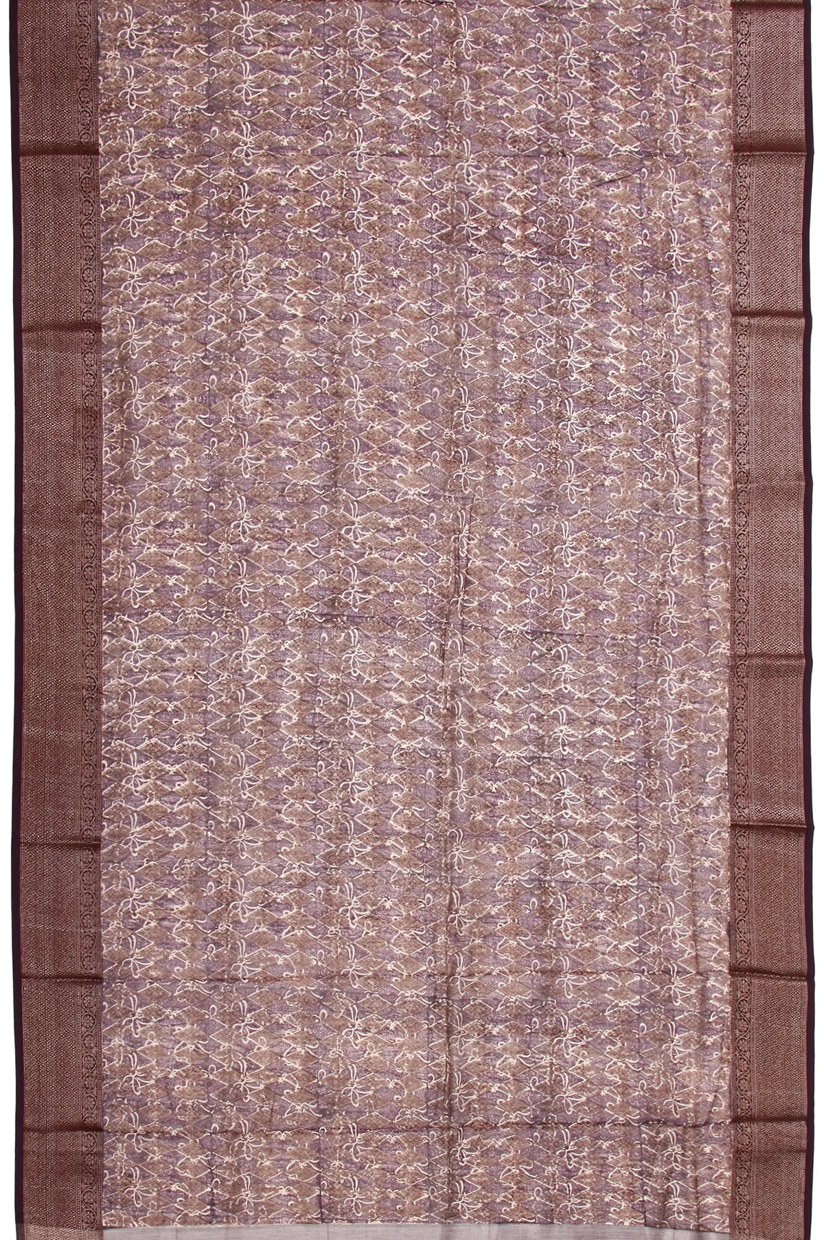 Purple Chanderi Cotton Silk Saree with Antique Zari Border