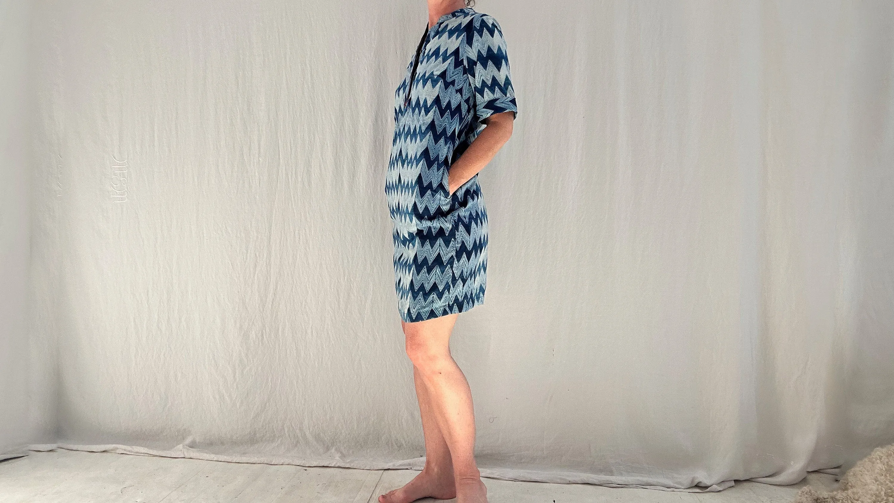 Shibori Tie Dye Dress. Indigo. Fabindia. New With Tags.