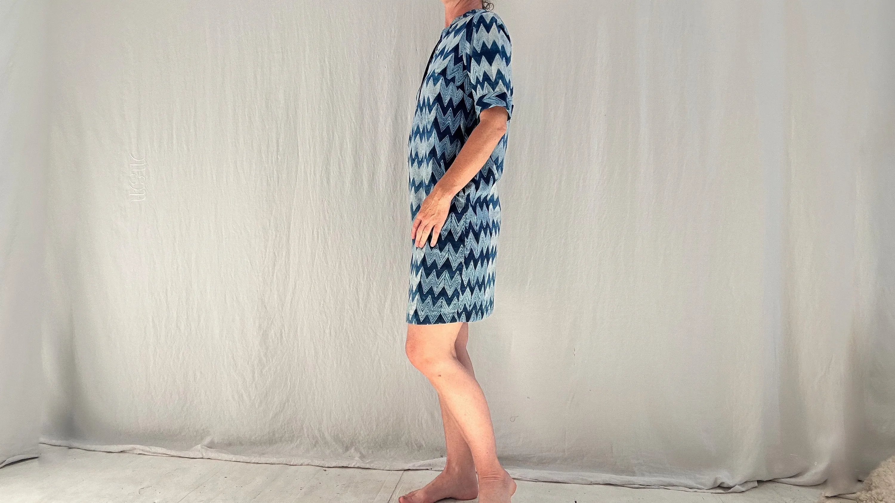 Shibori Tie Dye Dress. Indigo. Fabindia. New With Tags.