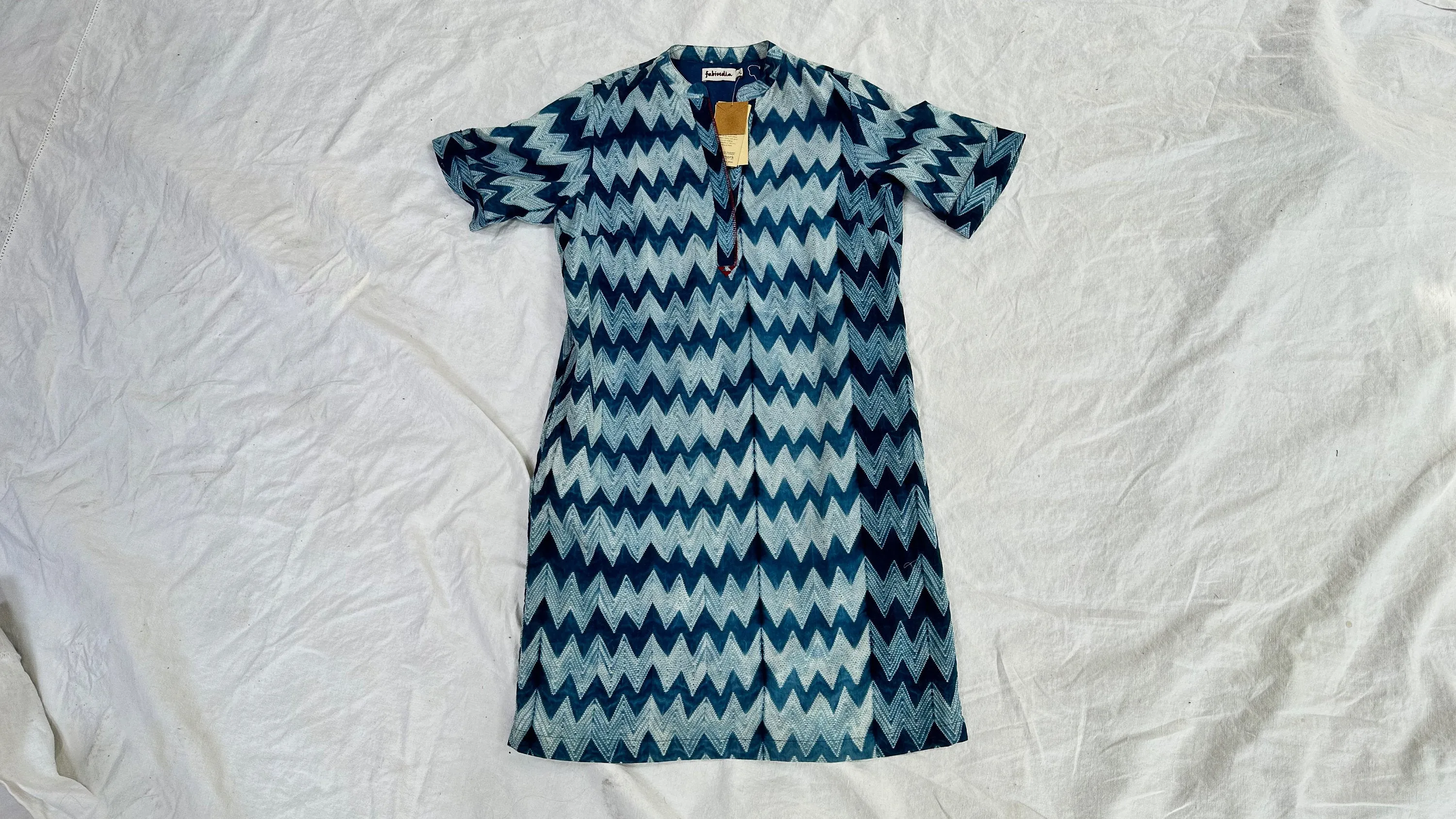 Shibori Tie Dye Dress. Indigo. Fabindia. New With Tags.