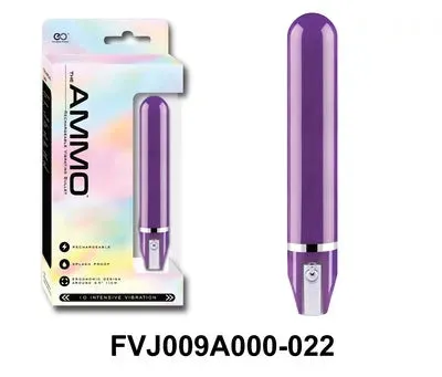 The Ammo 5" Glossy Rechargeable Vibrator Purple