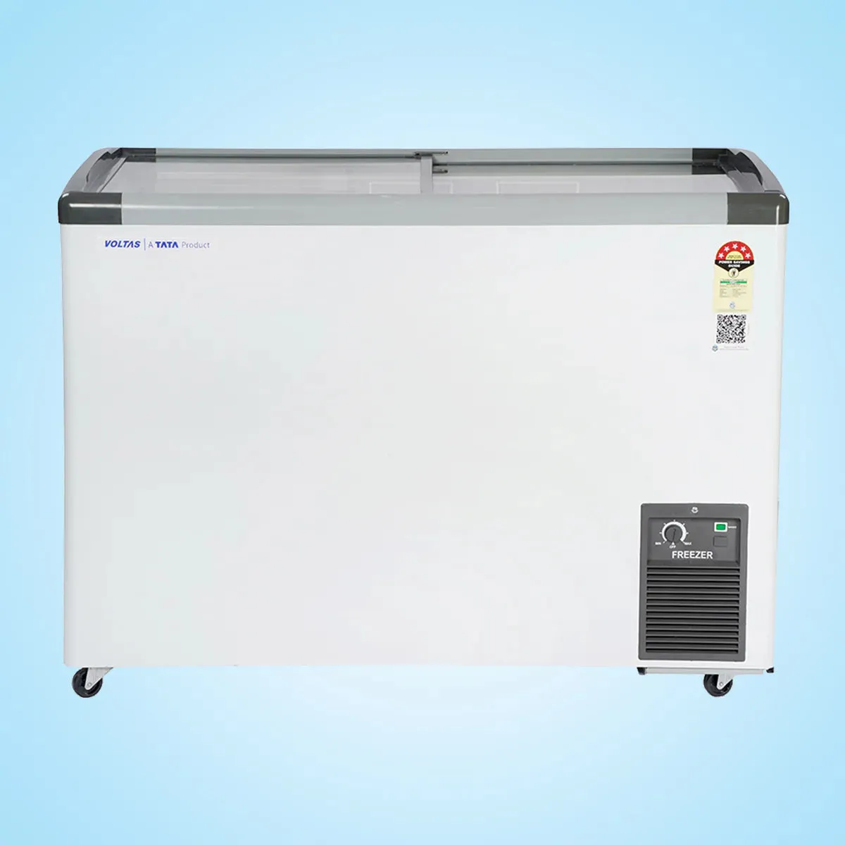 Voltas GT340GA5-PL-W-G3 Flat Glass Top Freezers - 275 Liters, 5 Star