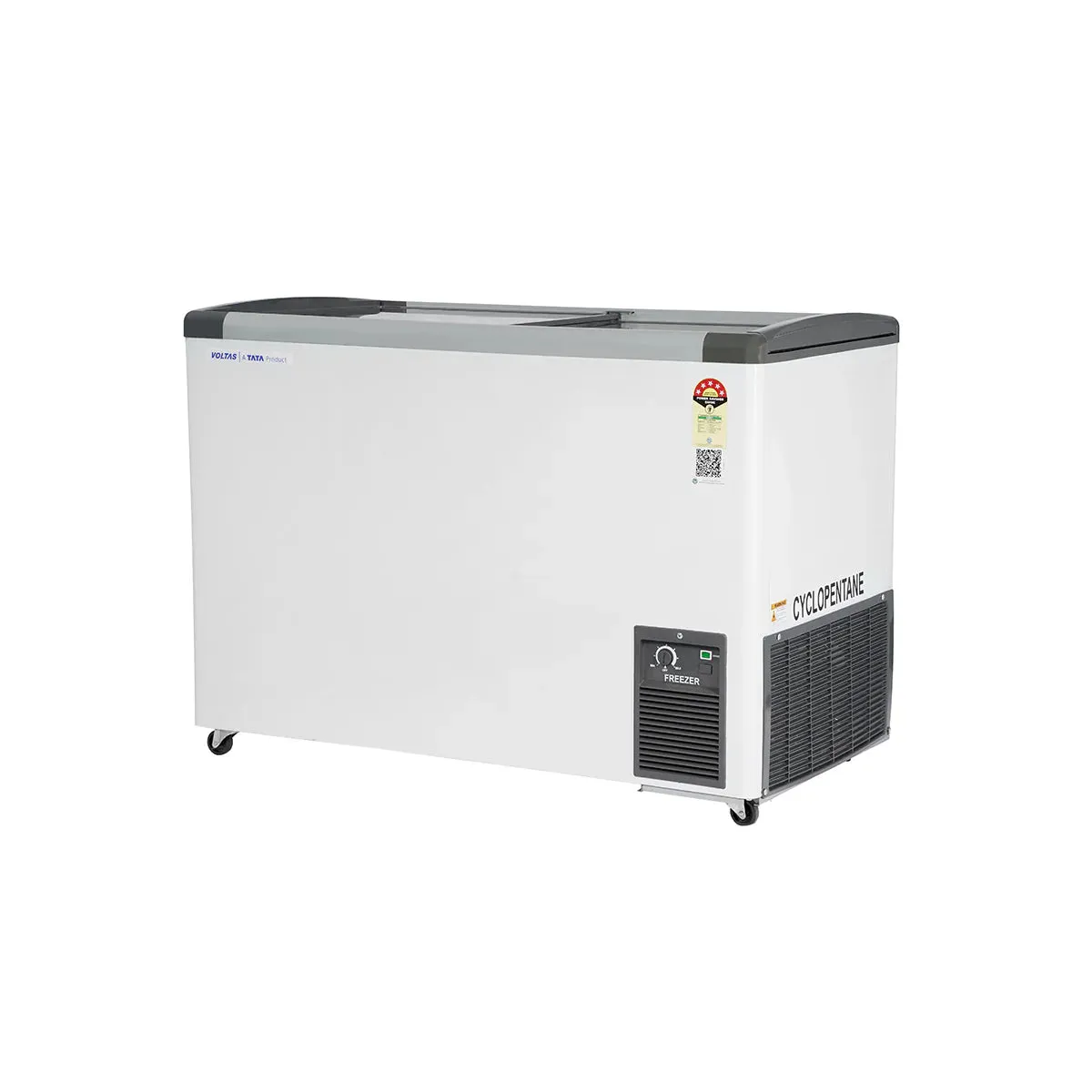 Voltas GT340GA5-PL-W-G3 Flat Glass Top Freezers - 275 Liters, 5 Star