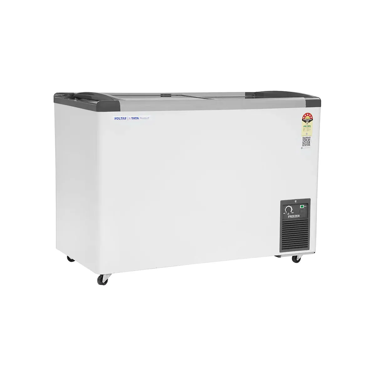 Voltas GT340GA5-PL-W-G3 Flat Glass Top Freezers - 275 Liters, 5 Star