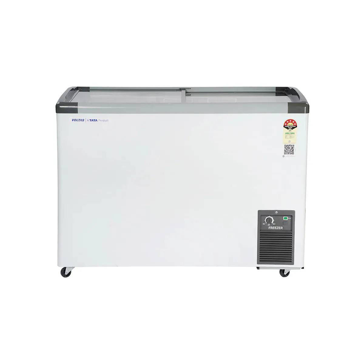 Voltas GT340GA5-PL-W-G3 Flat Glass Top Freezers - 275 Liters, 5 Star