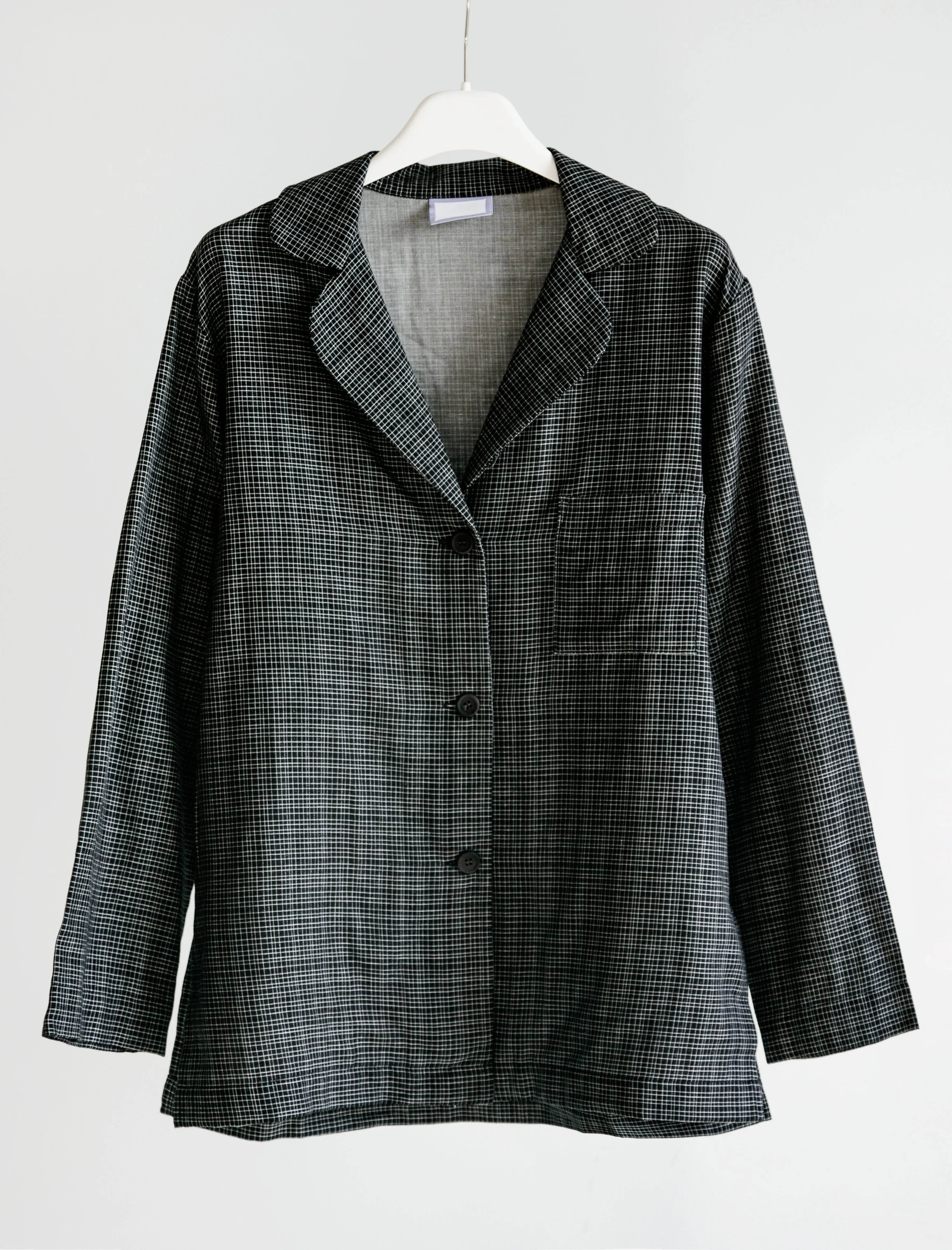 Women's Pyjama Set Black Grid Plaid